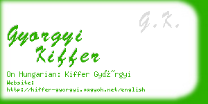 gyorgyi kiffer business card